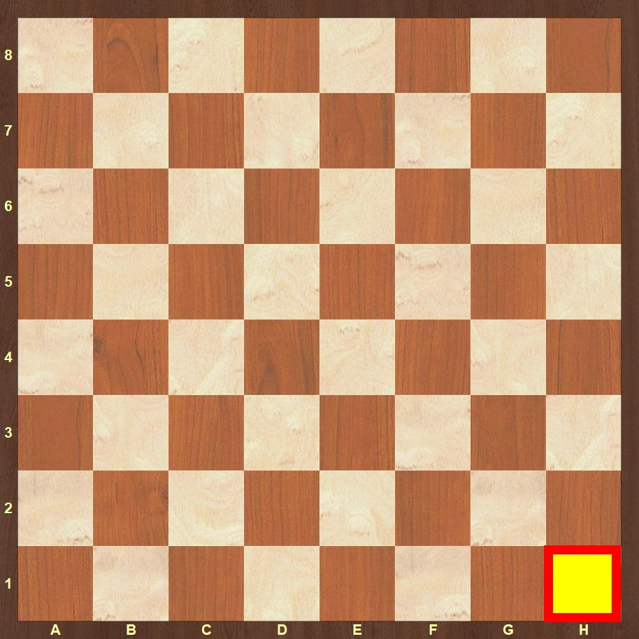 Šahovska tabla - desno belo polje
